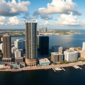 Panoramic view of Tampa Bay highlighting urban development changes.