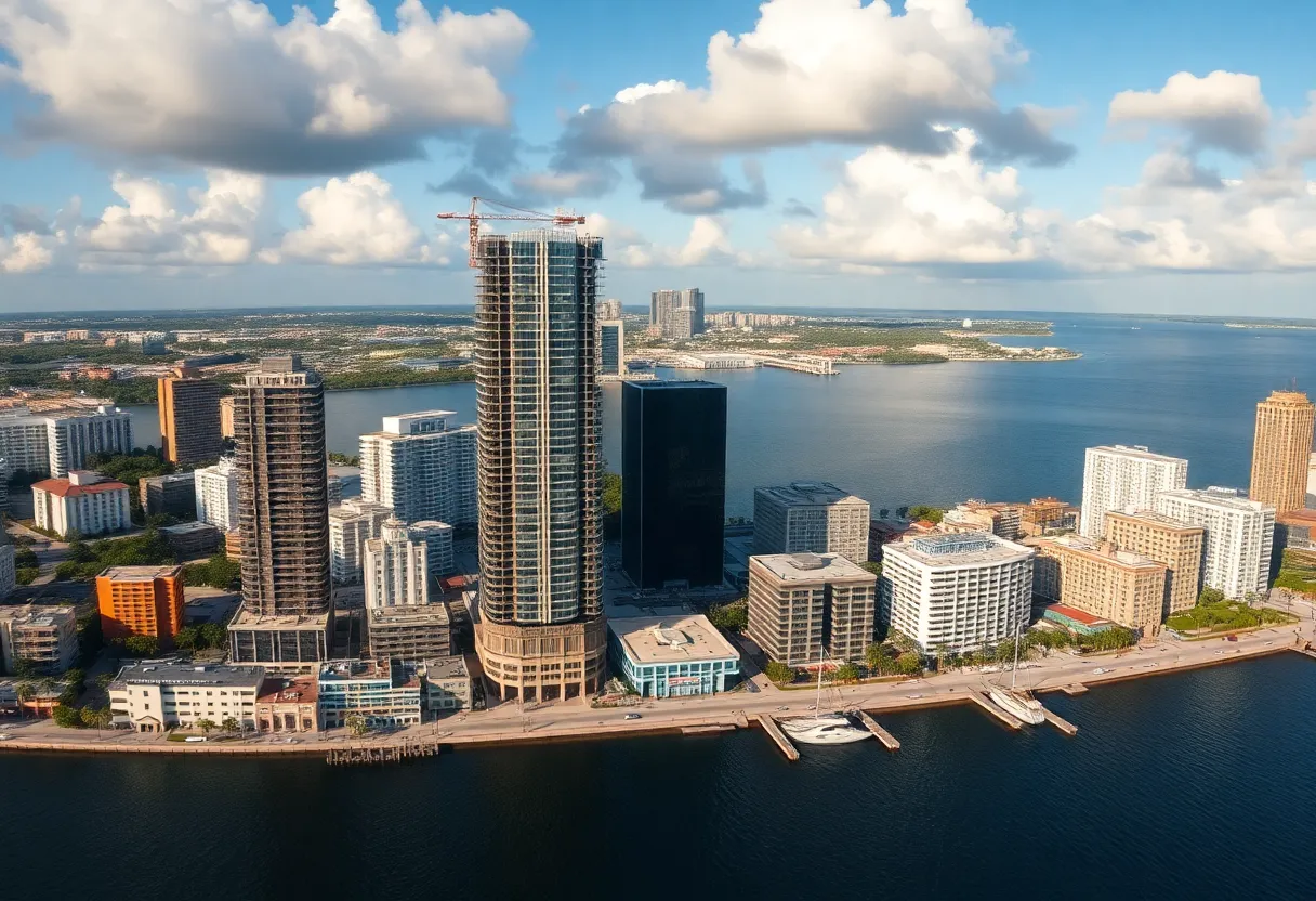 Panoramic view of Tampa Bay highlighting urban development changes.