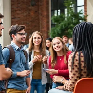 Diverse students engaging in a discussion at USF St. Petersburg town hall