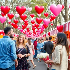 Festive Valentine's Day activities in Pinellas with couples and decorations