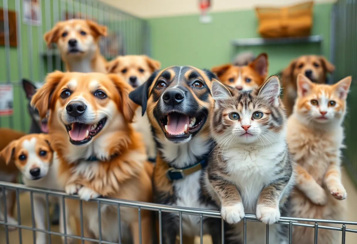 Adoptable pets at a local shelter in St. Petersburg