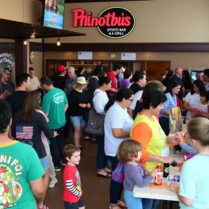 Families enjoying the Do Good Day community fair with nonprofit booths and activities.