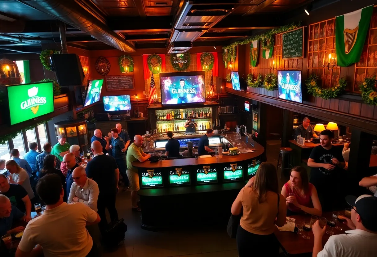 Interior of Dublin Drop showcasing the vibrant bar atmosphere