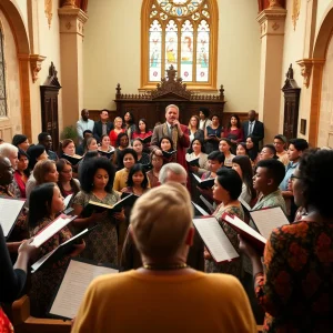 Gibbs High School Choir performing in a historic venue