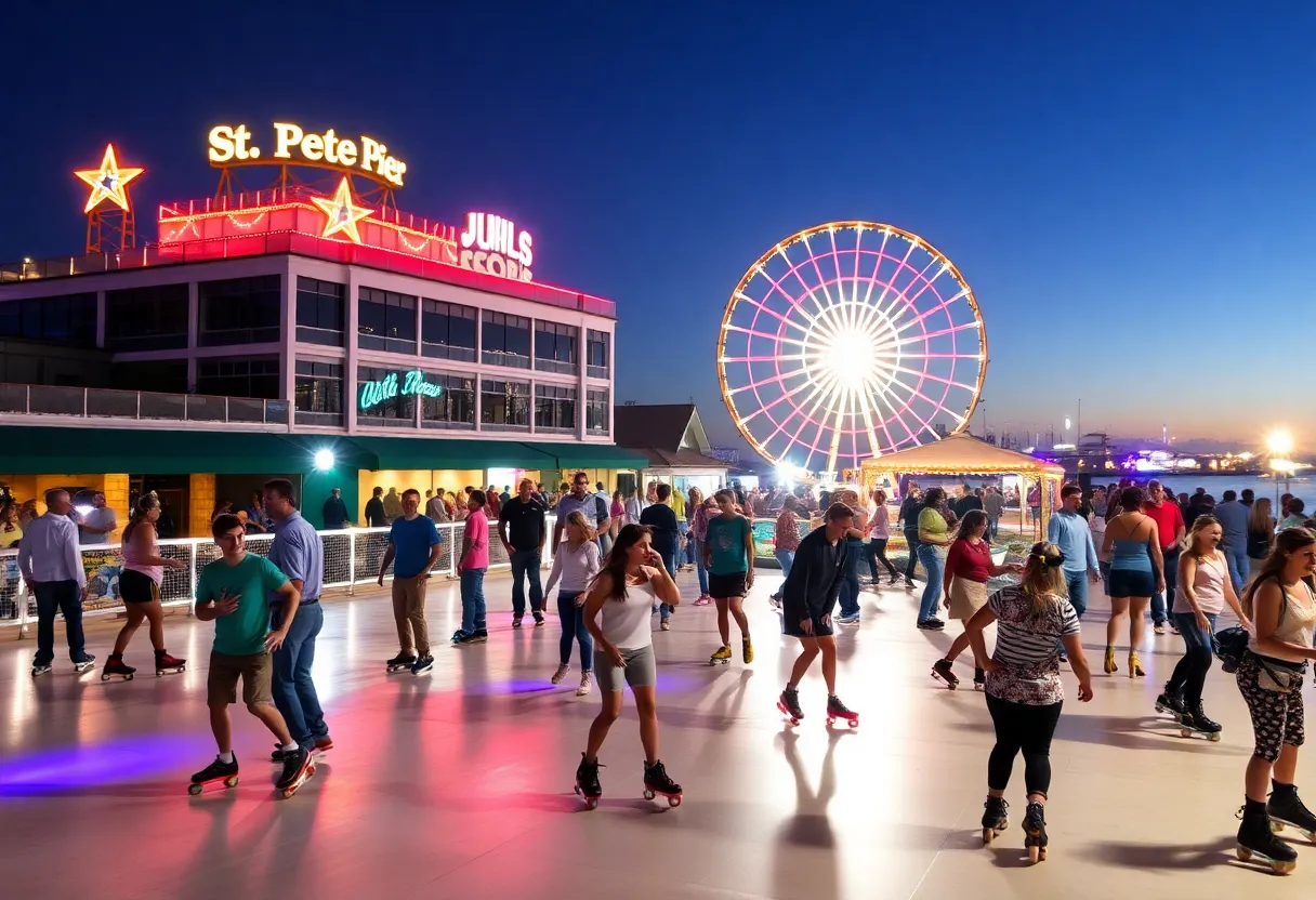 People skating at the Rockin' Roller Rink in St. Petersburg