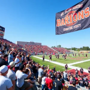 St. Petersburg Barons football game day atmosphere with fans and players