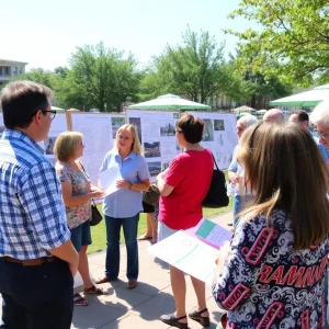 Community members discussing the transformation of I-175 at an open house in St. Petersburg.