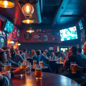 Patrons celebrating at The Avenue Sports Bar