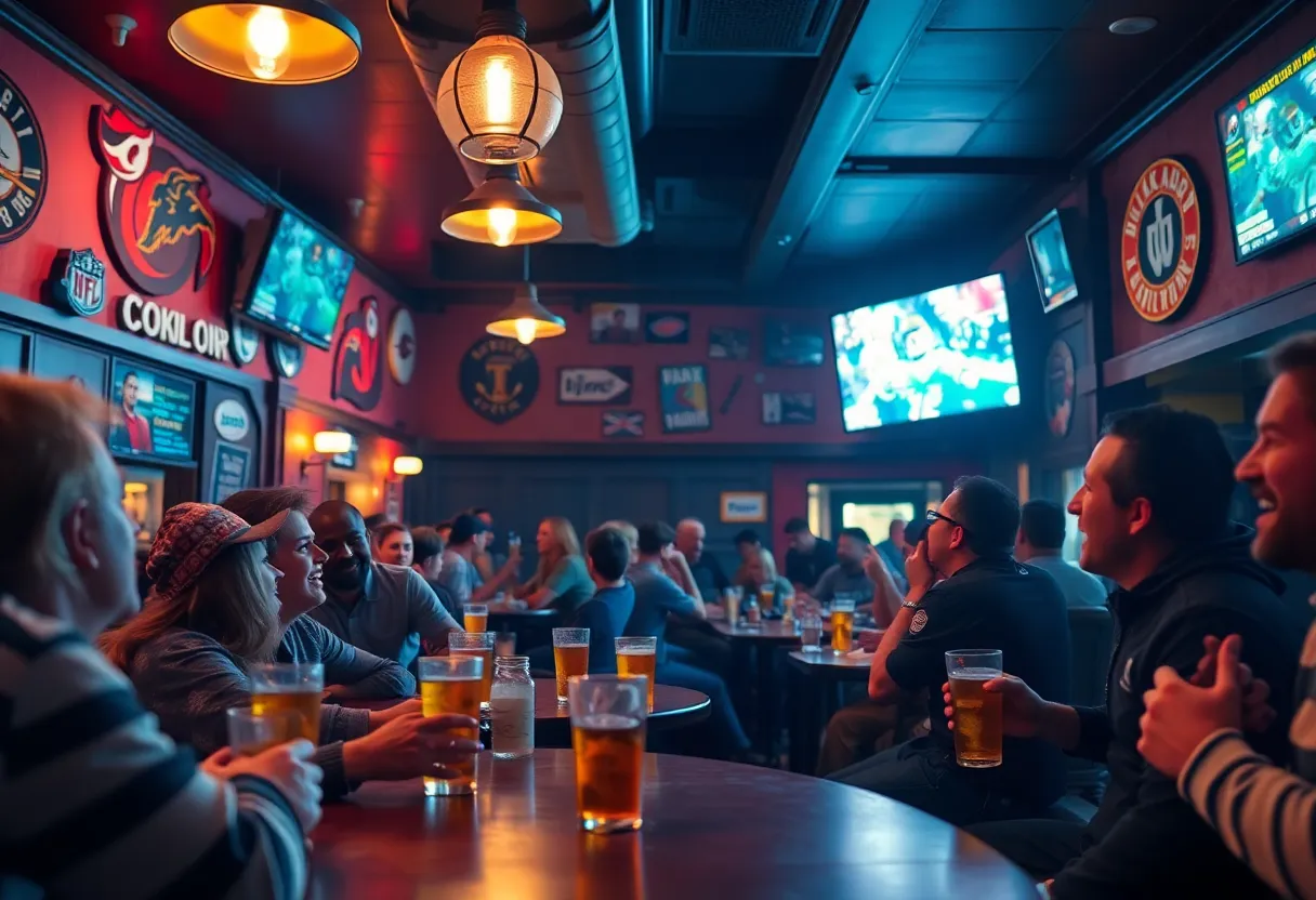 Patrons celebrating at The Avenue Sports Bar