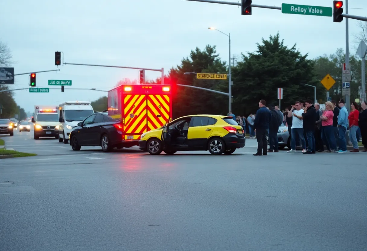 Emergency responders at a car accident scene in Pinellas County