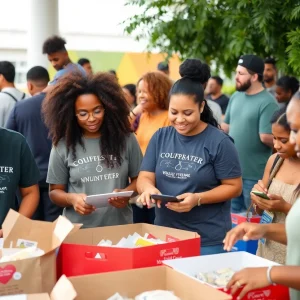 Volunteers working together in Tampa Bay community