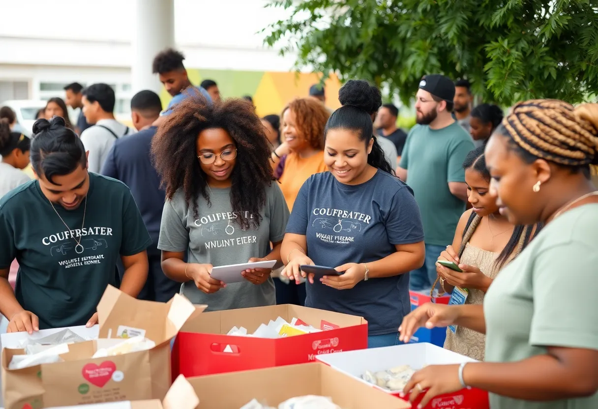 Volunteers working together in Tampa Bay community